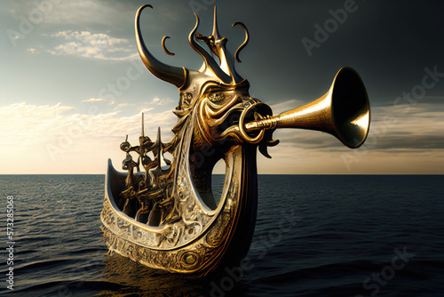 Viking drakkar - By Generative AI photo