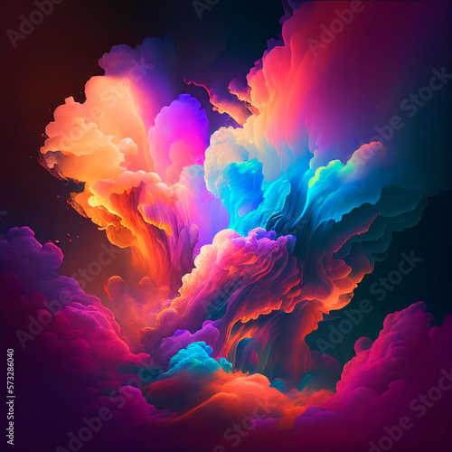 abstract colorful clouds background, ai generation