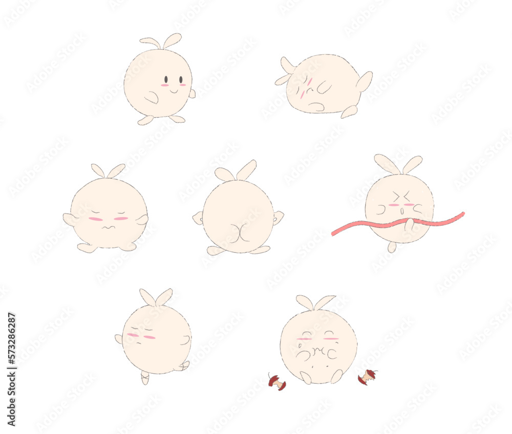 Obraz premium cute animal doodle sticker design for social media, whatsapp, instagram, design, character vector asset