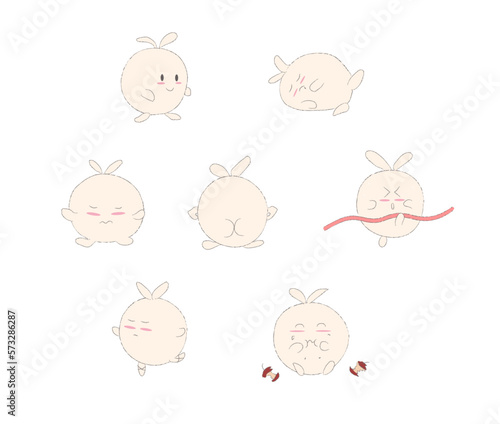 cute animal doodle sticker design for social media, whatsapp, instagram, design, character vector asset