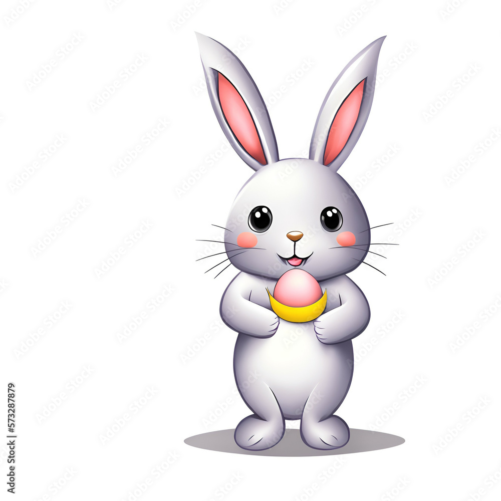 easter bunny with a background - easter bunny on white background - Generative AI easter bunny with a background - easter bunny on white background - Generative AI