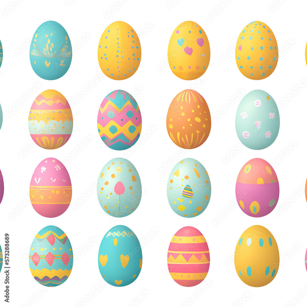 eggs on white - easter eggs on white background - Generative AI