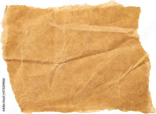 Brown Cardboard paper piece isolated on white background