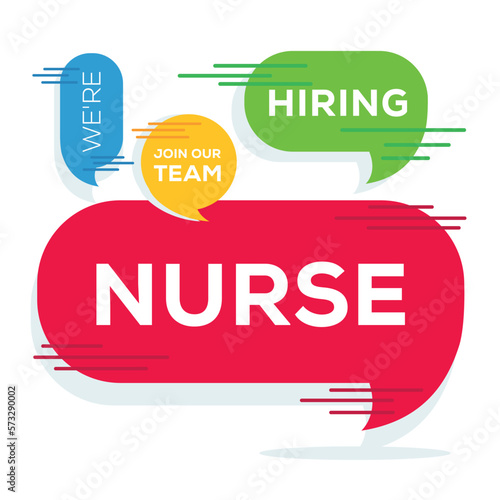 We are hiring (Nurse), Join our team, vector illustration.