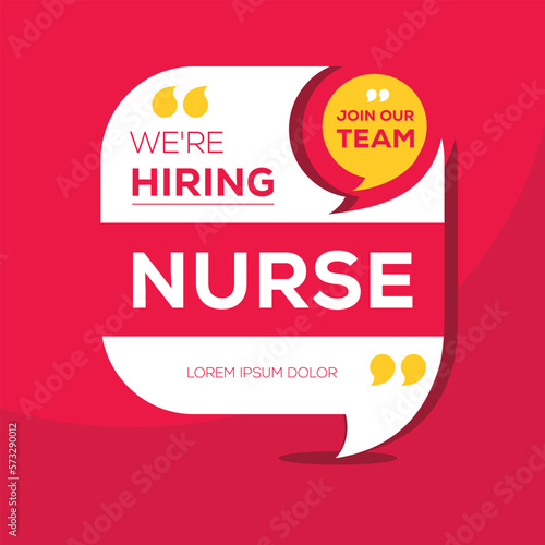 We are hiring (Nurse), Join our team, vector illustration.
