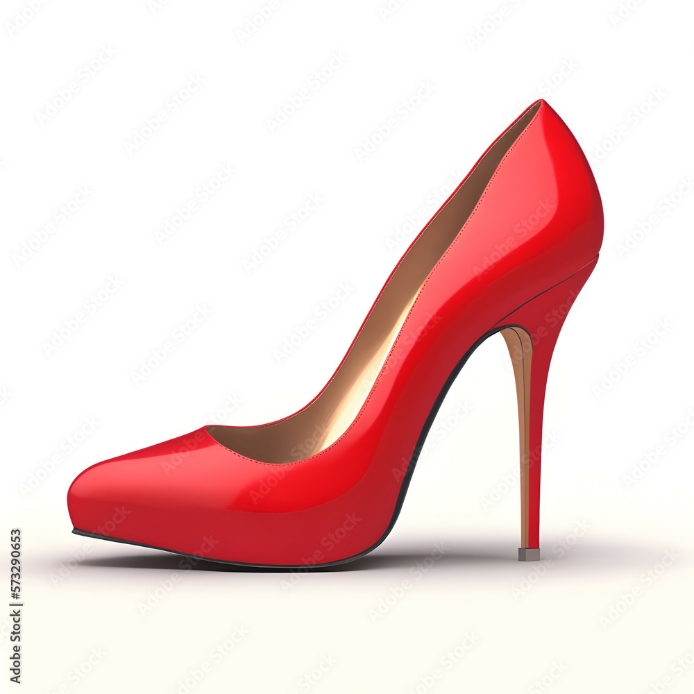 red high heels shoes - red high heels on white background - high heels illustration - Generative AI red high heels shoes - red high heels on white background - high heels illustration - Generative AI