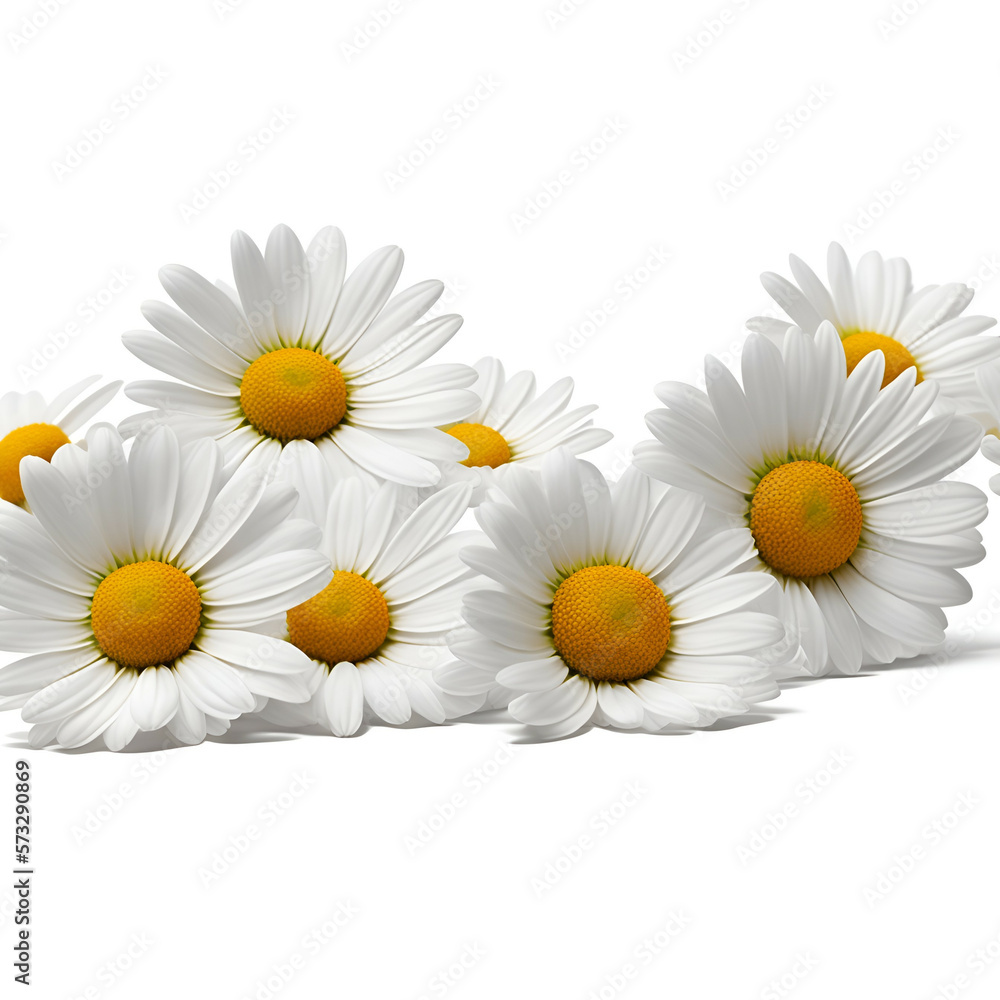 Obraz premium daisies on white background - daisies flowers on white background - White flowers - Generative AI