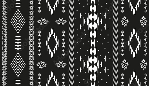 seamless aztec pattern with black and white stripes