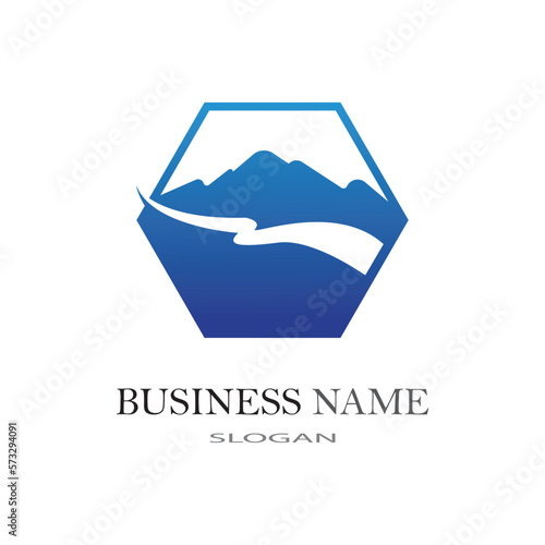 River logo business template vector illustration