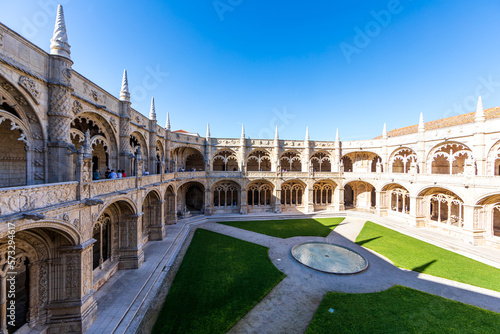 Jeronimos Monastery (Mosteiro dos Jeronimos): The cloister. Belem, Lisbon, Portugal photo