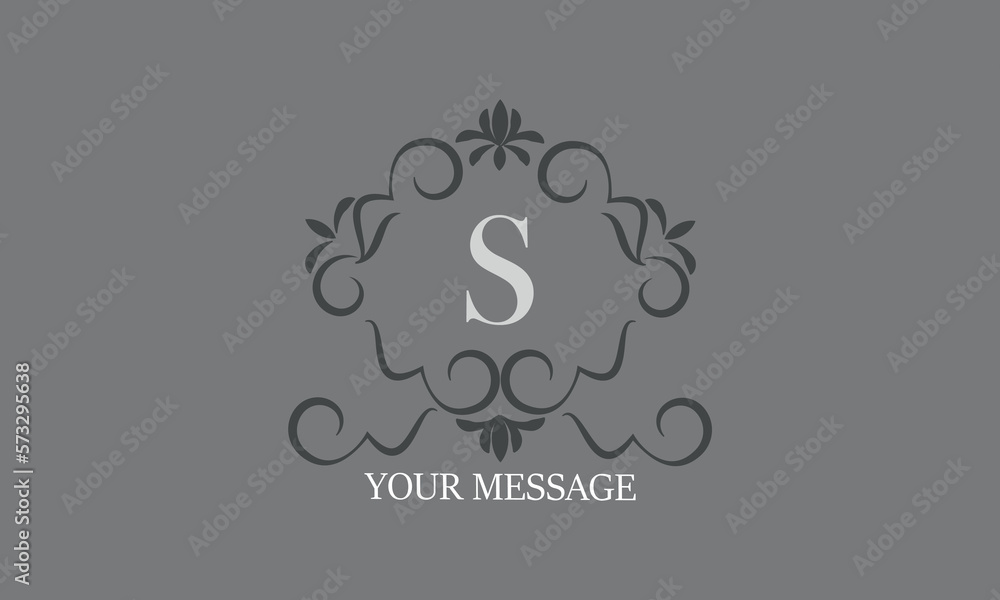Vintage luxury initial letter S logo. Calligraphic emblem and elegant decor elements. Vector monogram