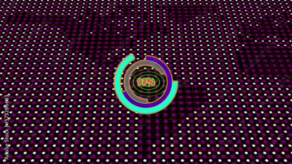 glowing digital technology circle processing and loading bar animation with wave signal glowing digital technology circle processing and loading bar animation with wave signal