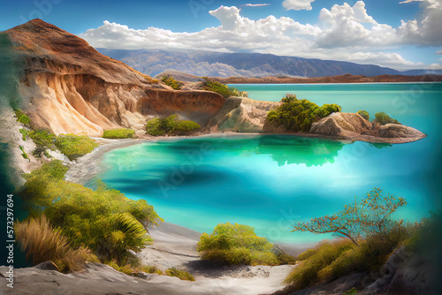 Most Beautiful place in The Dead Sea, Costa Rica, realistic. Generative Ai