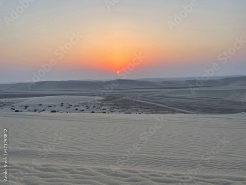 Sunset in the dunes of the Qatari desert