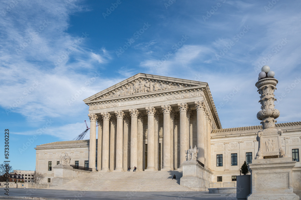 Facade of the United States Suprement Court in Washington, DC 