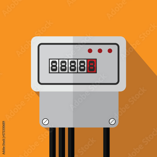 Electric Meter Flat Icon Vector 