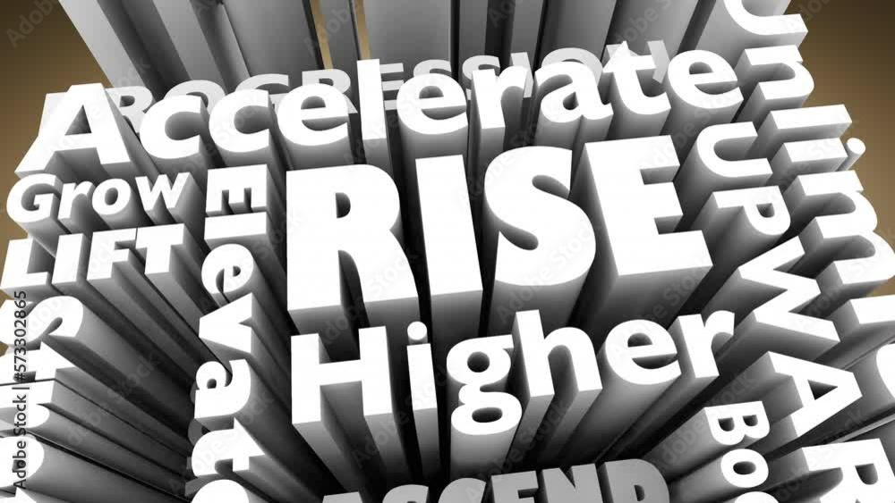 Rise Succeed Lift Grow Increase Higher Reach Goals Words 3d Animation Rise Succeed Lift Grow Increase Higher Reach Goals Words 3d Animation