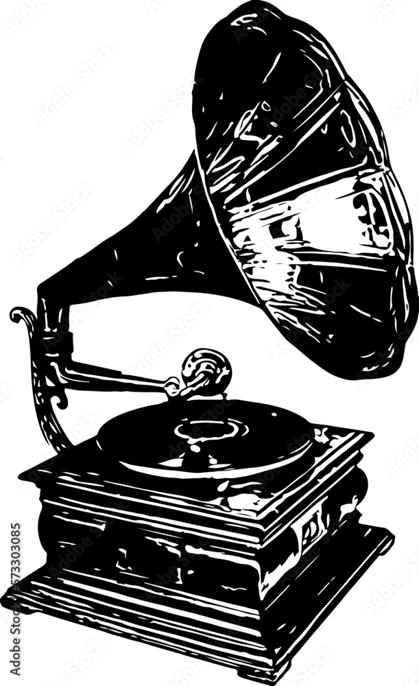 Vintage Record Player Vettoriali, Illustrazioni e Clipart