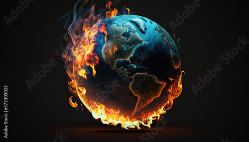 planet earth on fire