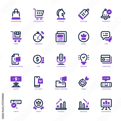Online Marketing icon pack for your website design, logo, app, and user interface. Online Marketing icon mixed line and solid design. Vector graphics illustration and editable stroke.