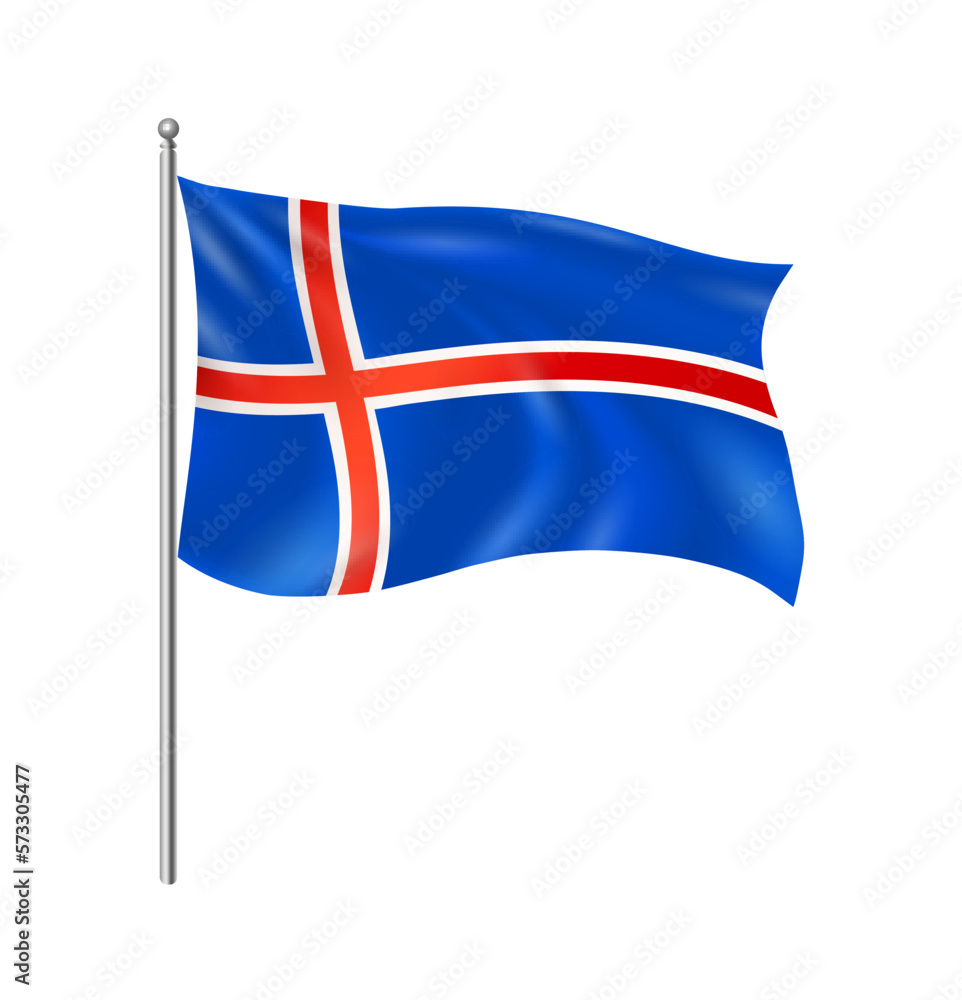 Iceland National Flag Composition