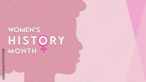 Womens History Month. Womens day celebration background design on march 8th. Vector illustration with copy space area. © Luki