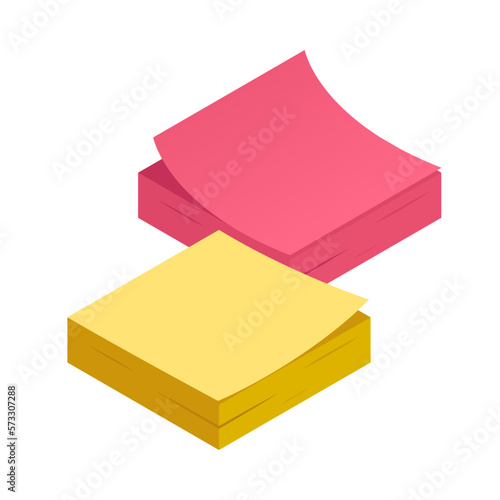 Isometric Sticky Notes Composition