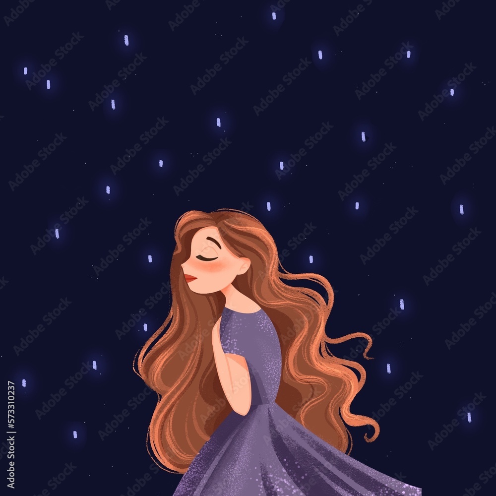 girl in the night sky