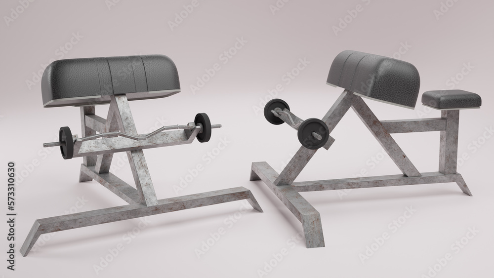 3d render 3D model biceps machines illustration with white background 3d render 3D model biceps machines illustration with white background