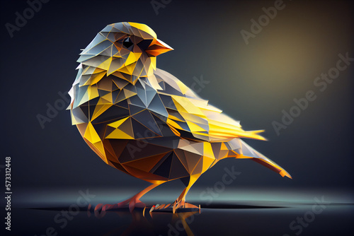 Beautiful abstract geometric canary concept, contemporary colors and mood social background.	 photo