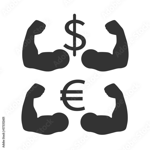 Finance icon. Strond currency set vector ilustration. photo