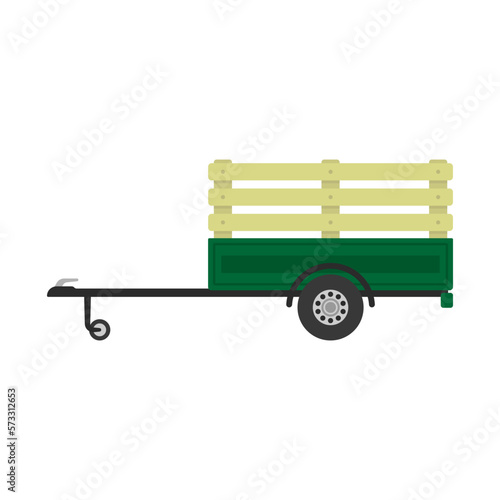 Car small cargo trailer icon. Color silhouette. Side view. Vector simple flat graphic illustration. Isolated object on a white background. Isolate.