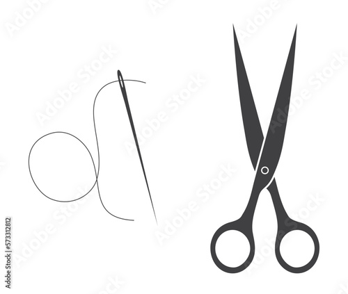 scissors and needle
