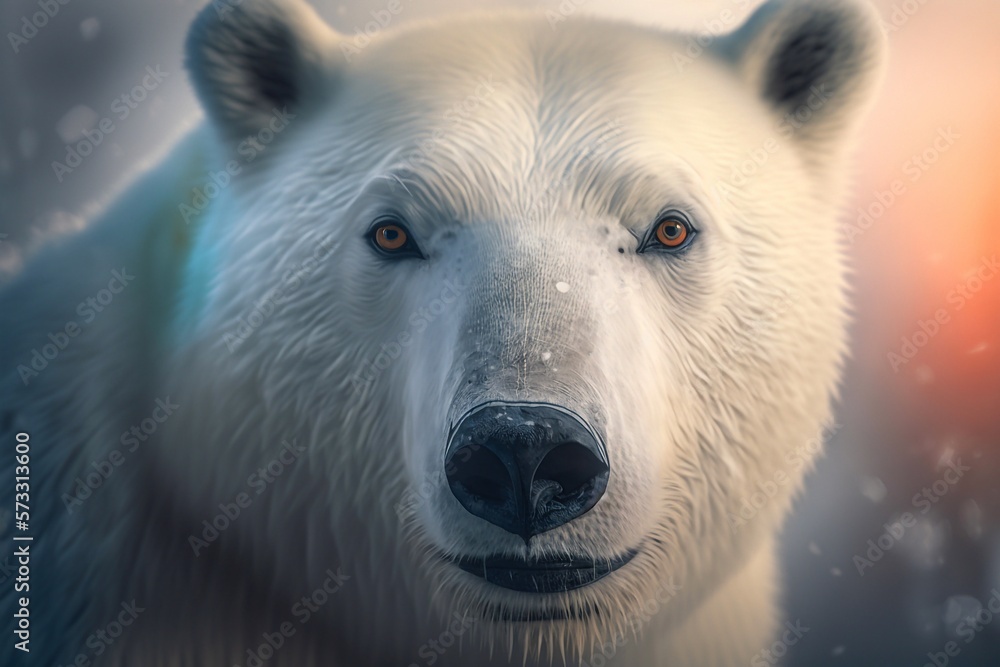 Eyes of a polar bear - portrait. Generative AI