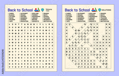Back to school word search puzzle - volume two