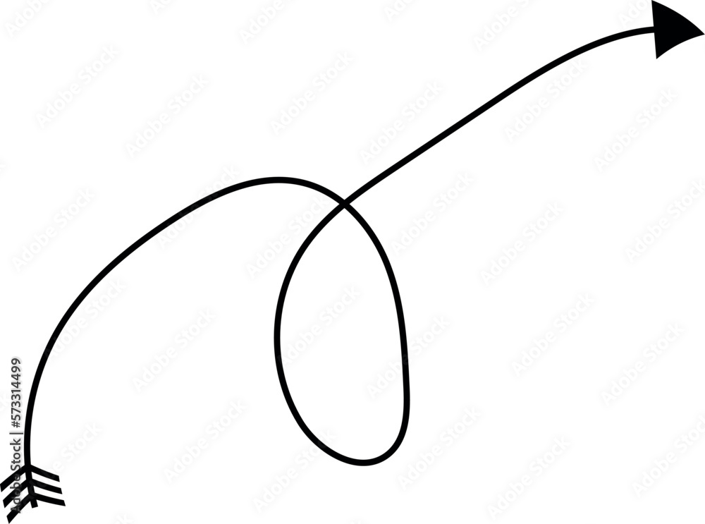 The arrow indicates the direction drawn by hand. The arrow indicates the direction drawn by hand.