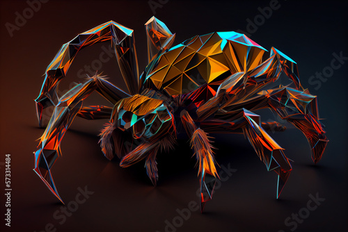 Beautiful abstract surreal geometric tarantula concept, contemporary colors and mood social background