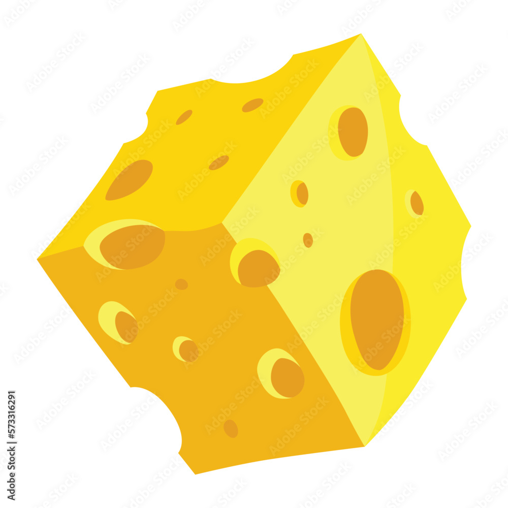 Hamster habitat accessorie. Cheese. Element of habitat for adorable fat animal. Isolated on white background Hamster habitat accessorie. Cheese. Element of habitat for adorable fat animal. Isolated on white background