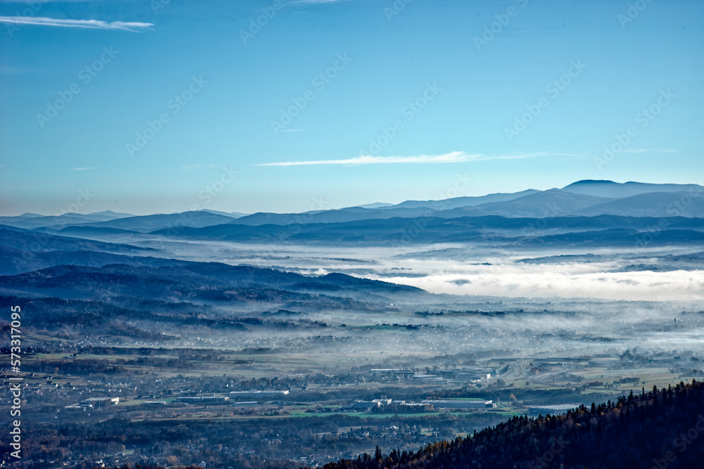 high in the mountains on a cold day