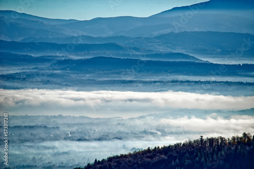 Fototapeta Naklejka Na Ścianę i Meble -  high in the mountains on a cold day