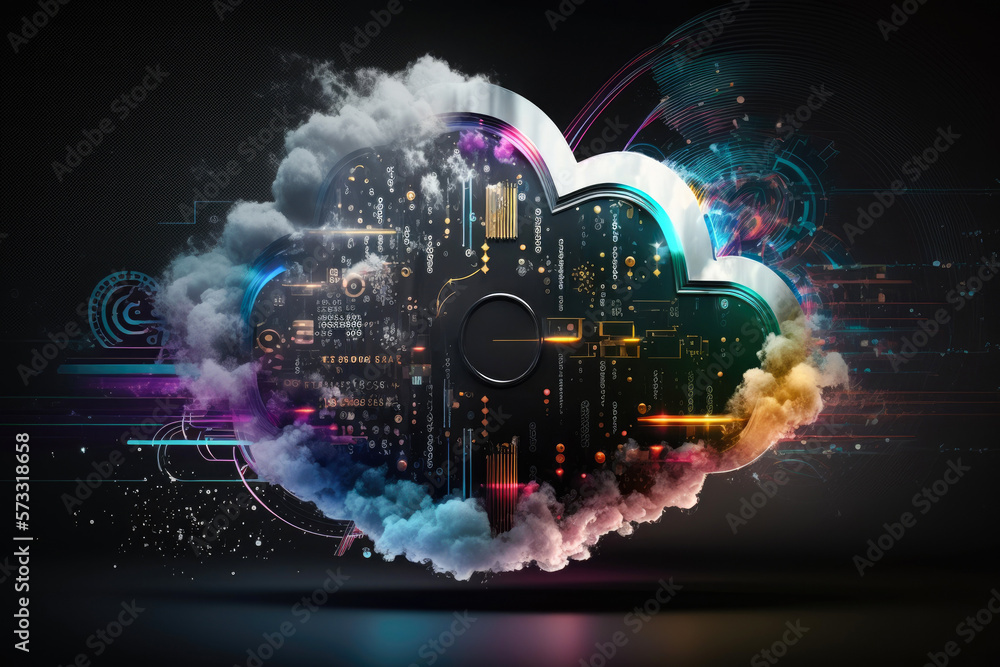 Cloud computing concept, generative ai Cloud computing concept, generative ai