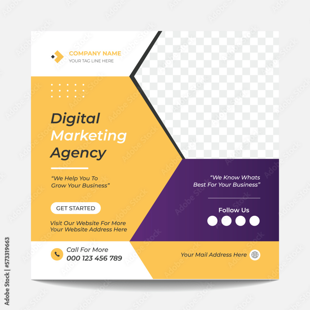 Obraz premium Modern Digital Marketing Agency Social Media Post Template Design.