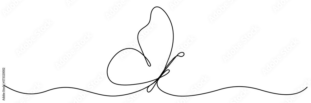 Butterfly continuous line art drawing. Vector illustration isolated on white.
Butterfly continuous line art drawing. Vector illustration isolated on white.
