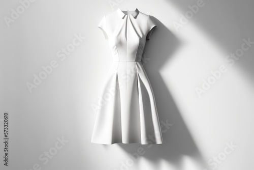 White dress on a white background. Generative AI.