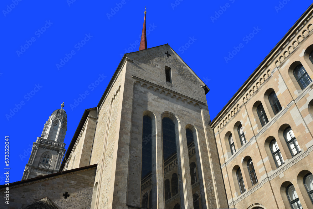 Chevet de la cathédrale de Zurich. Suisse