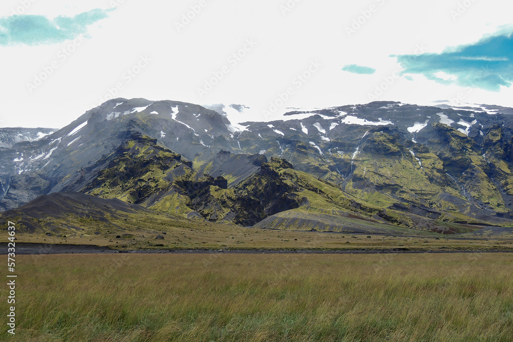 View Of The Untocuhed Nature and Mountains Iceland
