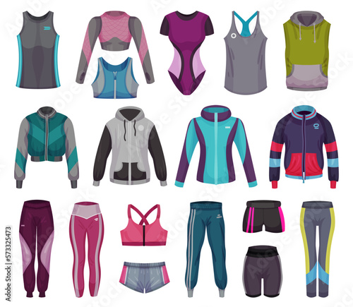 Sportswear and Running Gear For Man and Woman Big Vector Set