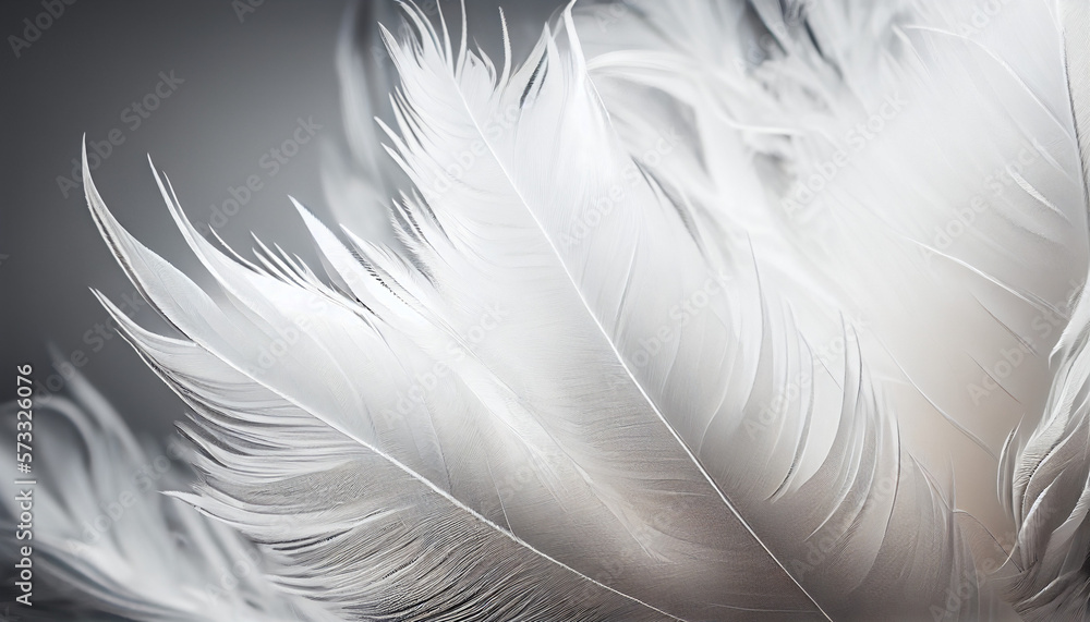 Obraz premium White feathers background, generative ai
