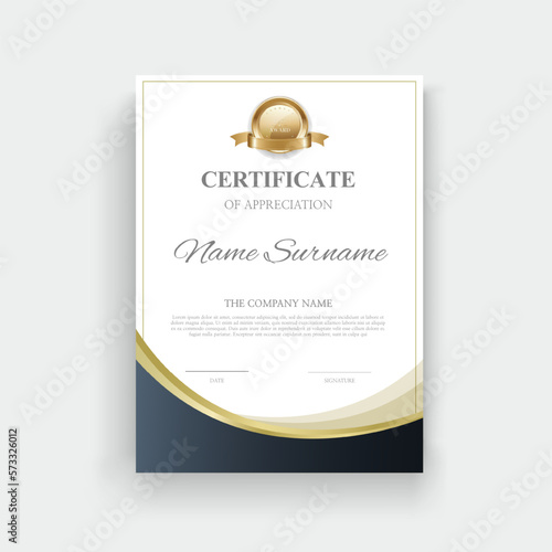 Certificate of completion design. Certificate of achievement, education, award, scholarship, bachelor degree, diploma