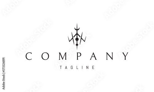 Vector logo on which an abstract image of the parade of planets on the background of the pyramid.